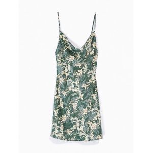 Cowl Neck Satin Dress